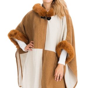 Luxury Faux Hoodie Poncho