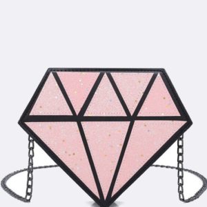 Glitter Diamond Shaped Crossbody Bag