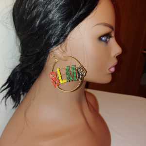 Rhinestone Black Lives Matter Hoop Earrings