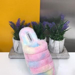 Multicolor Comfy Fur Slippers 4 Colors