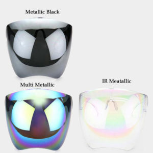 Plastic Metallic Face Shields Several Colors